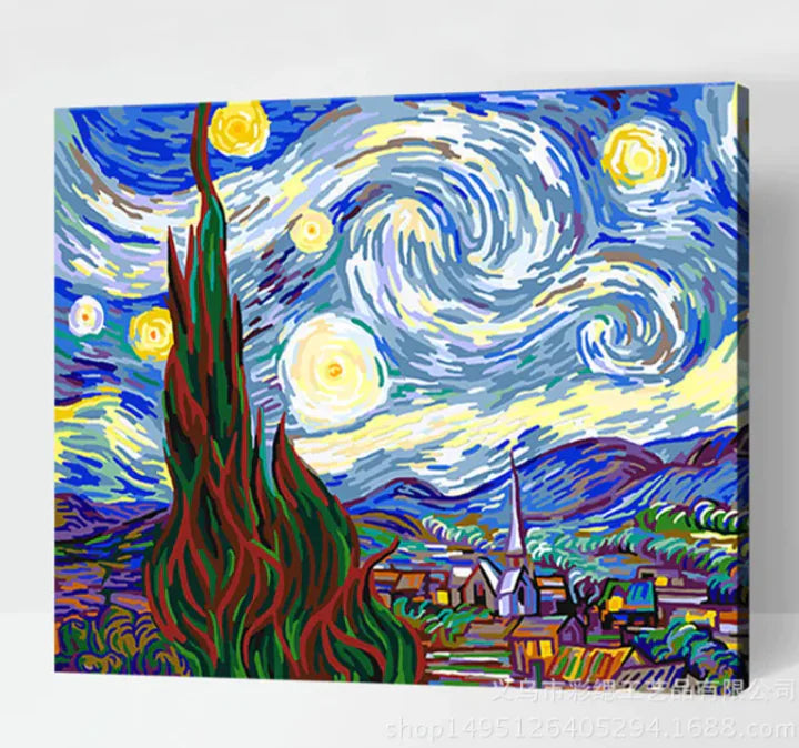 Abstract Starry Sky Painting