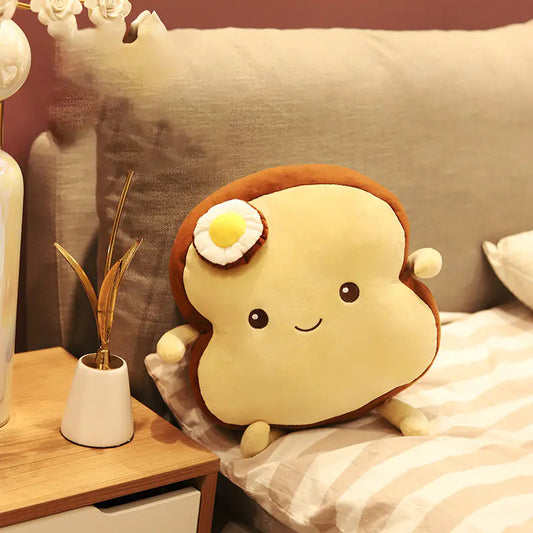 Poached Egg Toast Decorative Pillow