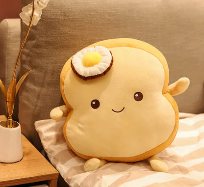 Poached Egg Toast Decorative Pillow