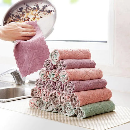 Absorbent Dish Cloths and Kitchen Towels Set