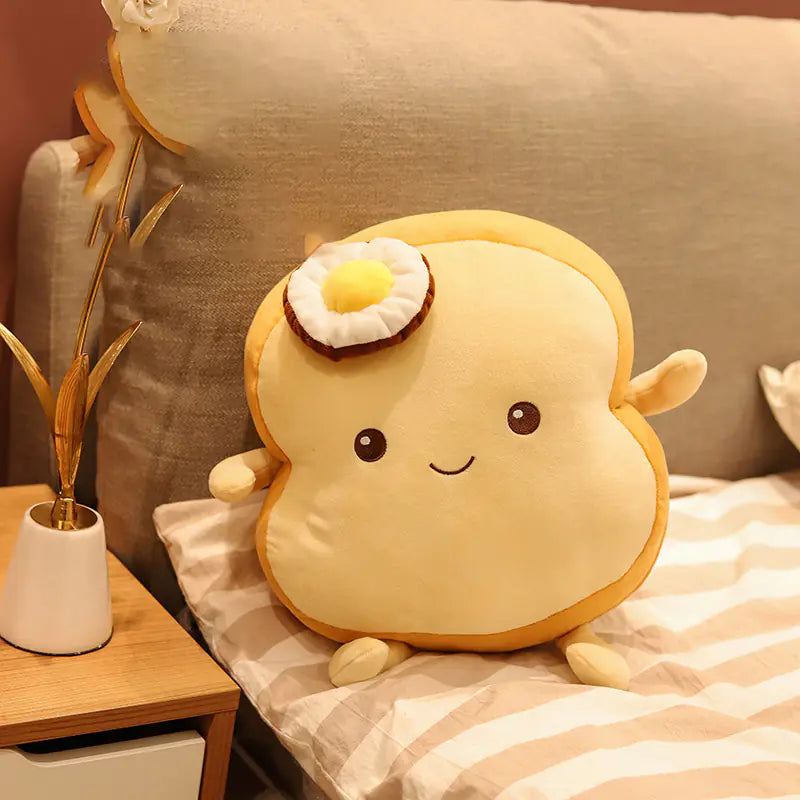 Poached Egg Toast Decorative Pillow