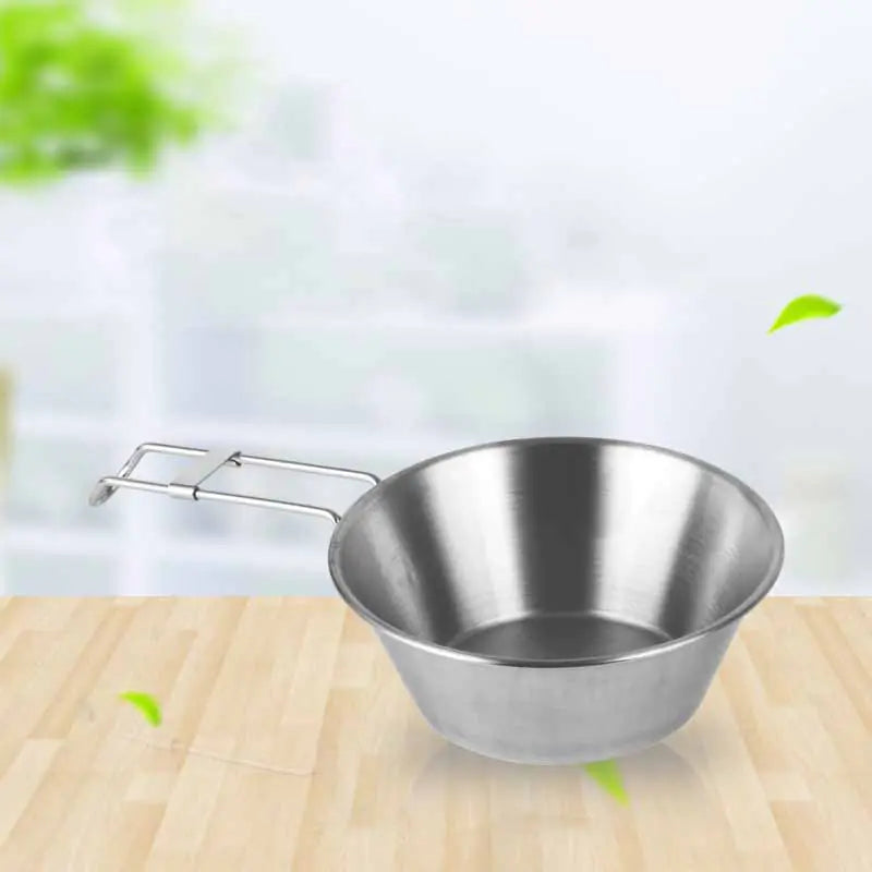 Portable Folding Stainless Steel Camping Bowl