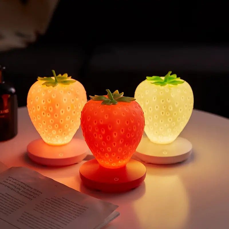 Adorable Strawberry USB Touch Night Light for Bedroom
